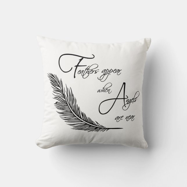 Coussin Les Plumes Apparaissent Lorsque Les Anges Sont Prè (Recto)