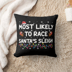 Coussin Les Plus Probables À La Course Santas Sleigh Noël