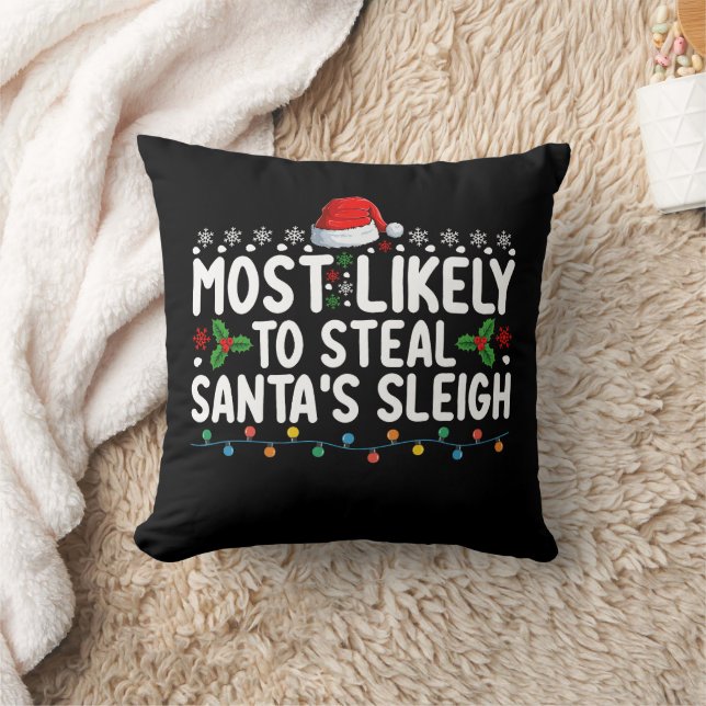 Coussin Les Plus Susceptibles De Voler Père Noël Sleigh No (Couverture)
