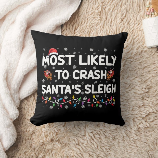 Coussin Les Plus Susceptibles D'Écraser Santas Sleigh Drôl (Couverture)