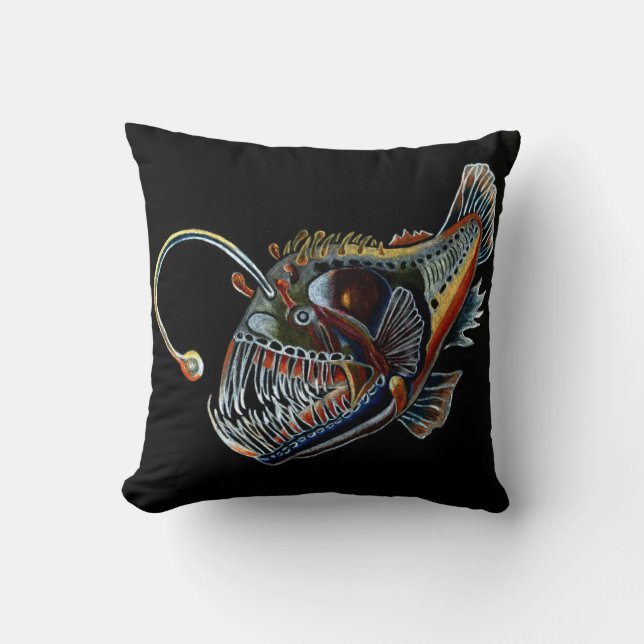 Coussin Les poissons de pêcheur à  la ligne de mer (Recto)