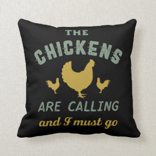 Coussin Les Poulets Appelent Que Je Dois Aller Vintage Agr