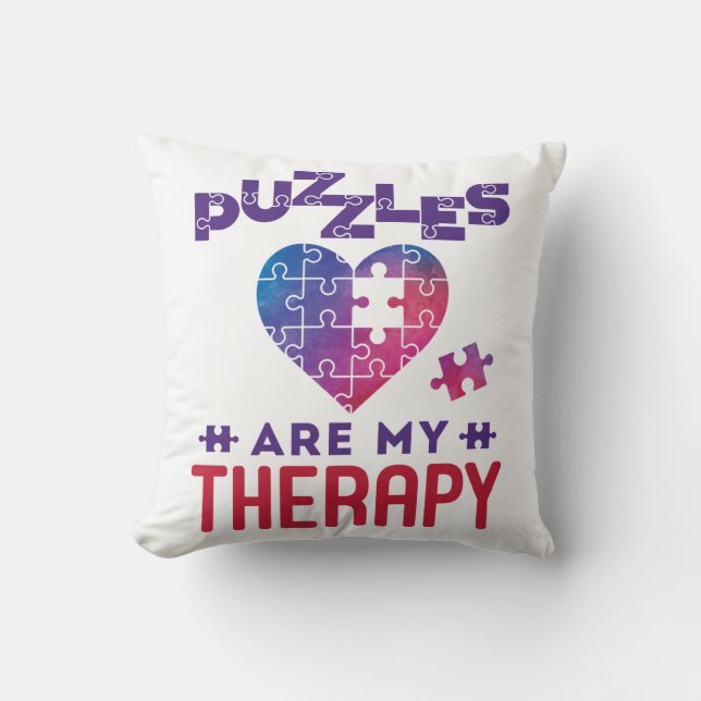 Coussin Les Puzzles Sont Mon Thérapie Jigsaw Puzzle Lover (Recto)