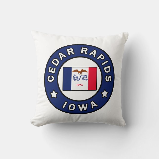 Coussin Les rapides de cèdre Iowa (Recto)