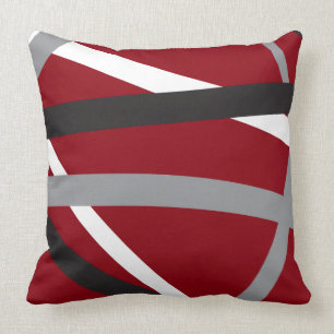 Coussin Les RAYURES NOIRES GRISES ROUGES CONÇOIVENT le