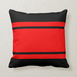 Coussin Les rayures rouges de course noire ajoutent le