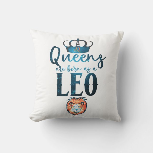 Coussin Les reines sont nées sous le signe du zodiaque LEO (Recto)
