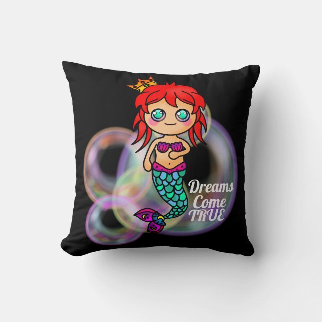 Coussin Les rêves deviennent de vraies sirènes mignonnes p (Recto)