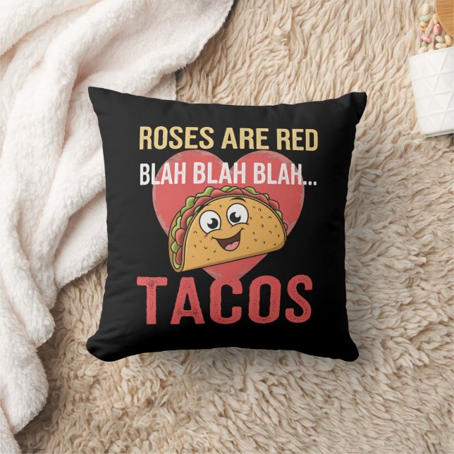 Coussin Les roses sont rouges, bla-bla tacos Saint-Valenti (Couverture)