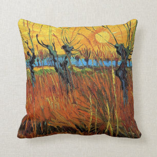 Coussin Les saules au coucher du soleil par Vincent van Go