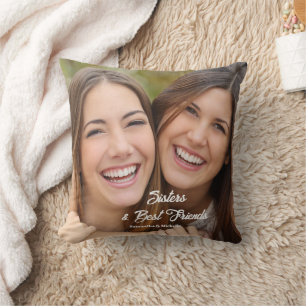 Coussin Les soeurs photo Meilleurs amis