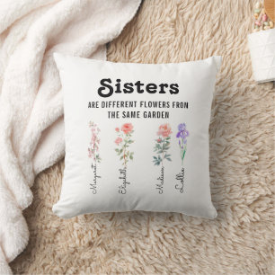 Coussin Les Soeurs Sont Différentes Fleur - Noms Personnal