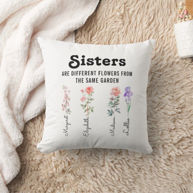 Coussin Les Soeurs Sont Différentes Fleur - Noms Personnal (Couverture)