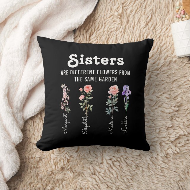 Coussin Les Soeurs Sont Différentes Fleur - Noms Personnal (Couverture)