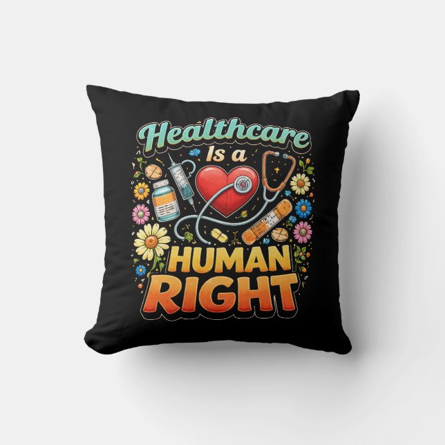 Coussin Les soins de santé sont un droit humain (Recto)