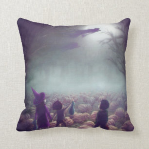 Coussin Les sorcières de patchs Citrouilles qui volent da