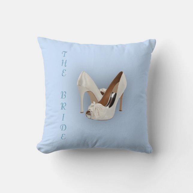 Coussin Les talons de mariée bleu (Recto)