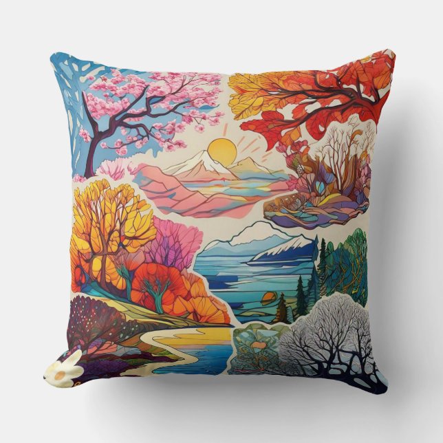 Coussin "Les Teintes Vives de la Nature" (Recto)