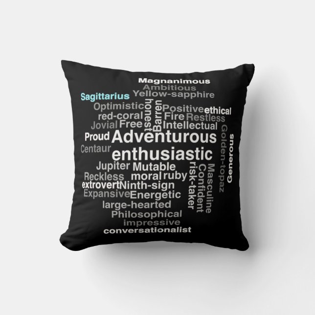 Coussin Les traits sagittaires modernes noirs marqueront l (Recto)