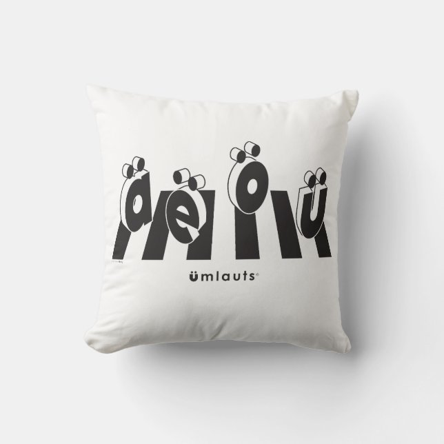 Coussin « Les Umlauts™ en traversée » (Recto)