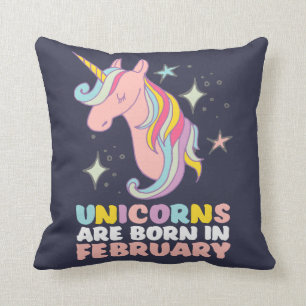 Coussin Les Unicornes Sont Nées En Février Février Fille A
