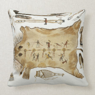 Coussin Les ustensiles et les bras indiens, plaquent 21 du