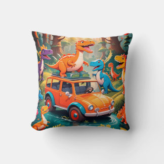 Coussin Les vacances en famille des Vélociraptors