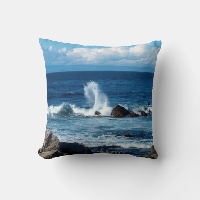 Coussin Les vagues de l'océan Pacifique (Recto)
