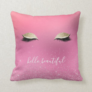 Coussin Les yeux brillants roses d'or