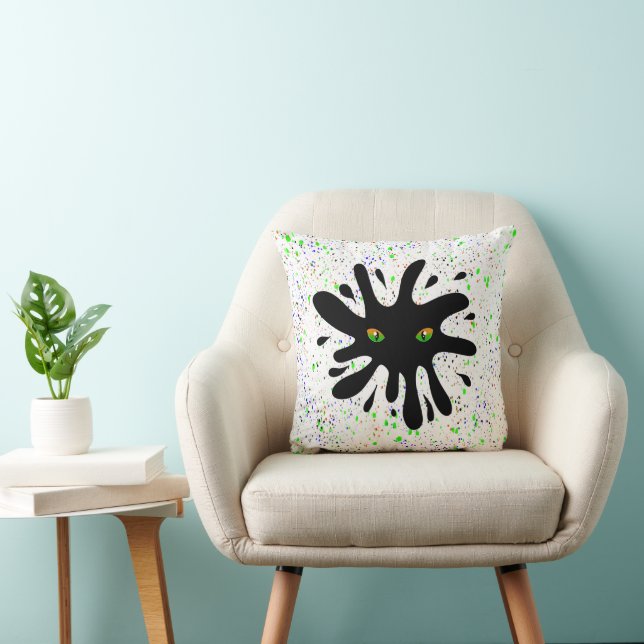 Coussin Les yeux de chat regardent une Black Blob (Chaise)
