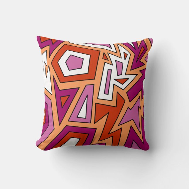 Coussin Lesbian Pride moderne géométrique rose Abstrait (Recto)