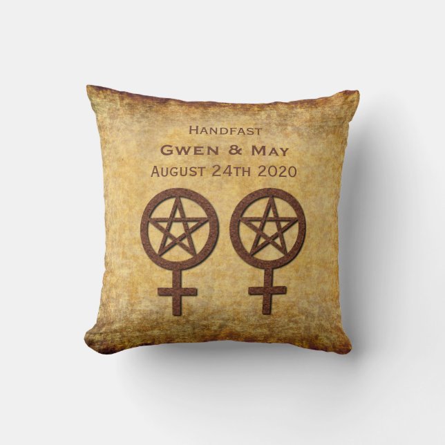 Coussin lesbien de cadeau de Handfasting de (Recto)