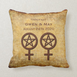 Coussin lesbien de cadeau de Handfasting de