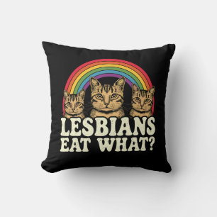 Coussin Lesbiennes mangent quoi Meme vintage de la fierté