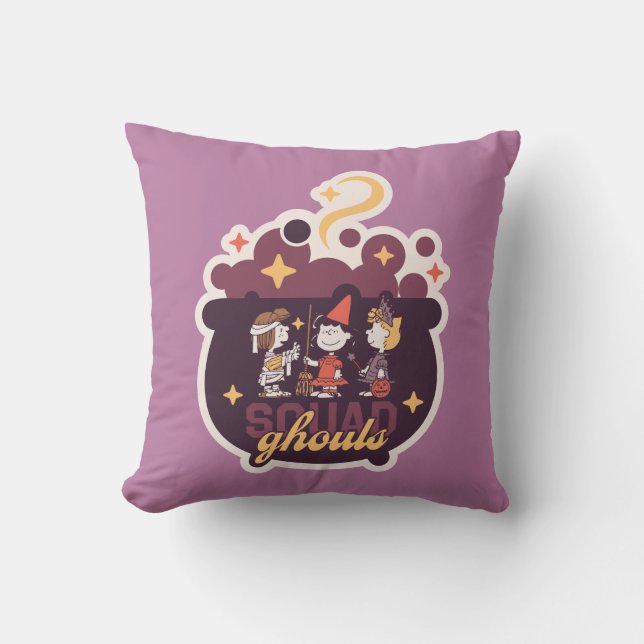 Coussin L'escouade Peanuts de citrouilles pour Halloween (Recto)