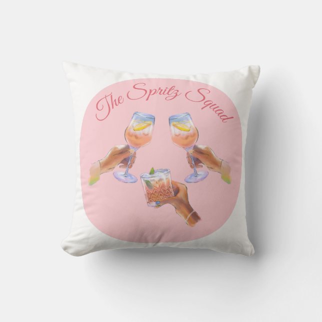 Coussin L'escouade Spritz | Équipe nuptiale de la fête de  (Recto)