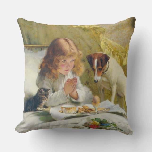 Coussin L'espace de l'enfant Animaux Vintages Jaunes (Recto)