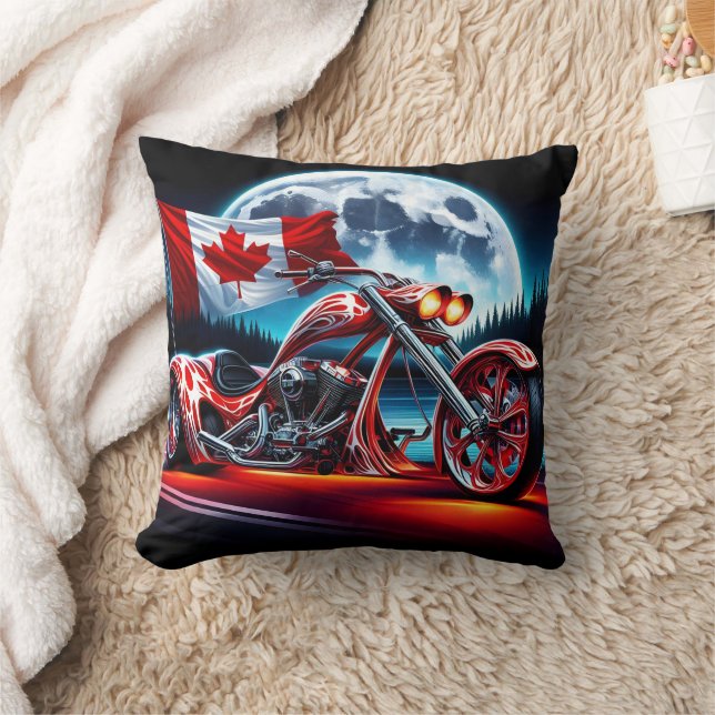 Coussin L'esprit canadien se promène la nuit sur un hélico (Couverture)