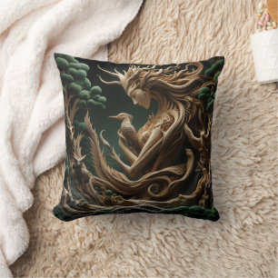 Coussin L'esprit nature embrasse la faune dans la forêt