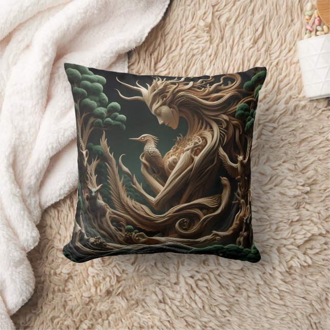 Coussin L'esprit nature embrasse la faune dans la forêt (Couverture)