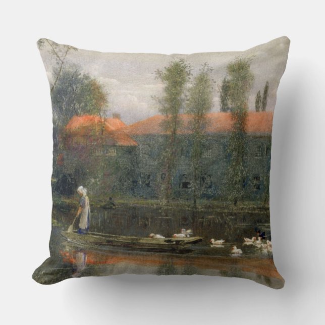 Coussin L'étang de William Morris travaille à l'abbaye de (Recto)