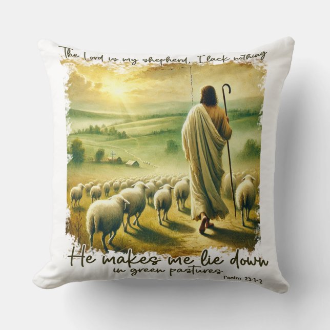 Coussin L'Éternel Chrétien Inspiré Est Mon Berger (Recto)