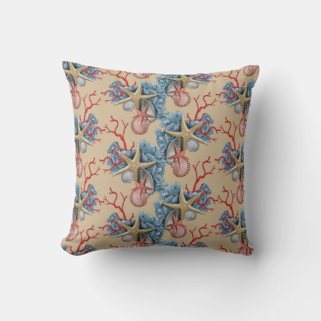 Coussin L'étoile de mer tropicale écosse le cuivre (Recto)