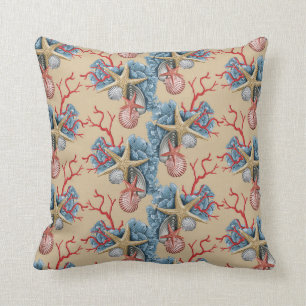 Coussin L'étoile de mer tropicale écosse le cuivre