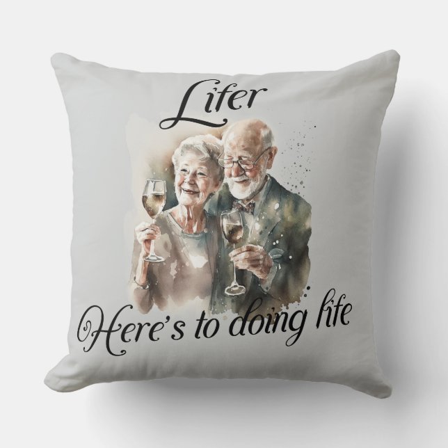 Coussin "Let's Do Life" Throw Pillow (Recto)