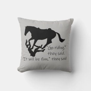 Coussin Let's Go Riding Horses Funny