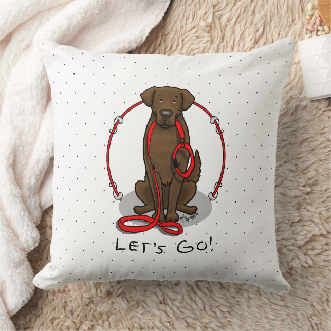 Coussin Let's Go! Walk Flat-Coated Retriever Dog (liver) (Couverture)