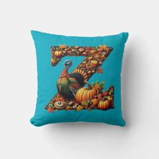 Coussin Letter Thanksgiving turkey style