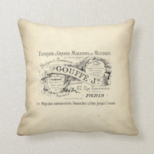 Coussin Lettrage français sur le parchemin