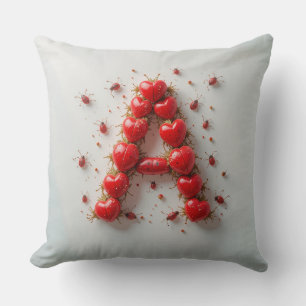 Coussin Lettre A Avec Des Cœurs Pour Décoration De Maison